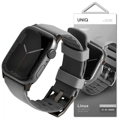 Zdjęcie produktu dla Uniq Pasek Linus Apple Watch Series 4/5/6/7/8/Se/Se2 38/40/41Mm. Airosoft Silicone Szary/Chalk Grey