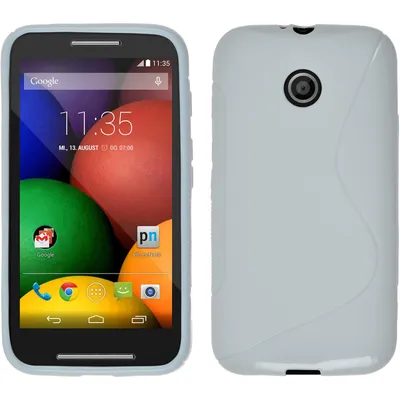 Produktbild von PhoneNatic Case kompatibel mit Motorola Moto E - weiß Silikon Hülle S-Style + 2 Schutzfolien