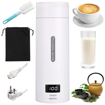 Tragbarer Mini-Wasserkocher 500 ml, 4 Temperaturen, Edelstahl