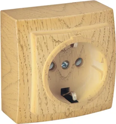 Produktbild von Steckdose m. Kindersicherung Ahorn Holzoptik – Aufputz IP20 Innen – Themis
