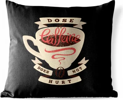 Produktbild von MuchoWow® Outdoor Kissen - Kaffee - Vintage - Zitate - Sprichwörter - Eine Dosis Koffein tut nicht weh - 45x45 cm - Wetterfest - Lounge Kissen - Fotokissen - Dekoratives Kissen