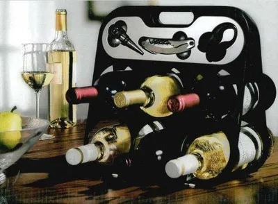 Weinbar für 6 Flaschen, 31 x 31 cm, mit Zubehör