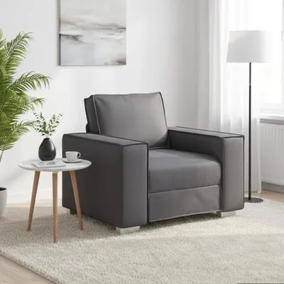 Immagine prodotto di vidaXL Poltrona da salotto Grigio 100 cm in ecopelle