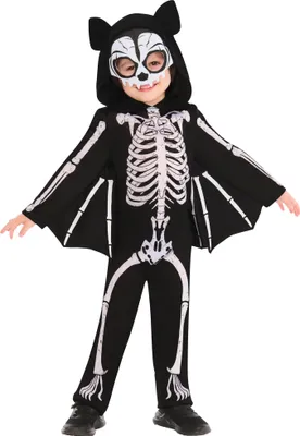 Produktbild von Rubies Official Skelett Fledermaus Kinderkostüm 2-3 JAHRE
