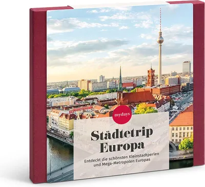 Produktbild von mydays Geschenkbox Städtetrip Europa; Erlebnis verschenken oder selbst erleben; Gutschein für 2 Person(en)
