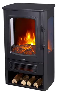 Produktbild von Glow Fire Elektrokamin 'Ember' | LED Standkaminofen in schwarz mit Heizung (2000 W) | HxBxT: 80,5x50x38,5cm