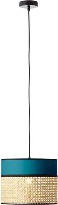 Produktbild von BRILLIANT Lampe Dayanara Pendelleuchte 30cm blau/rattan | 1x A60, E27, 60W, geeignet für Normallampen (nicht enthalten) | Kabel kürzbar