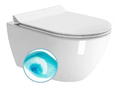 Produktbild von Wc Hängend - 55x36 Cm - Weiß Hochglanz - Duroplast-toilettensitz - Extraglaze-keramik