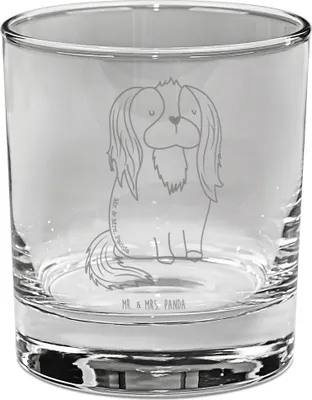Produktbild von Mr. & Mrs. Panda Glas Hund Cavalier King Charles Spaniel - Transparent - Geschenk, Tumbler, Vierbeiner, Spruch, Cocktailglas, Sprüche, Schlappohren, Longdrinkglas, gravur