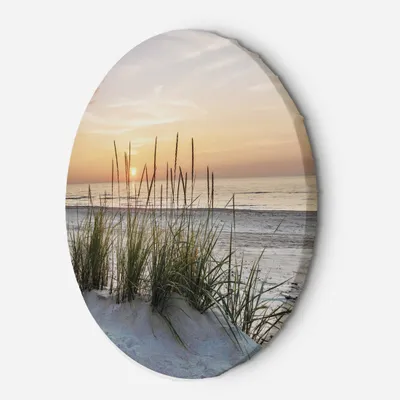 Produktbild von Leinwandbild rund Sonnenuntergang am Strand 40x40 Feeby Orange bild für die wand bereit zum aufhängen