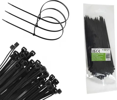 Zdjęcie produktu dla ECO-LIGHT Opaska Kablowa 15/2,5 CZARNA 100 sztuk M20063 OK-25150B Trytytka