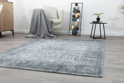 Produktbild von Steffensmeier Nepal Teppich Kandahar | Schlafzimmer | Wohnzimmer | Blau, handloom, Größe: 140x200 cm