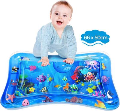 Wassermatte Baby, Wasserspielmatte BPA-frei, Baby Spielzeug 3 6 9 Monate, Aufblasbare Bauchzeit Matte (65 x 50 cm)