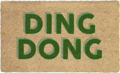 Image de Gift Company Paillasson Ding Dong, paillasson, coco, dos en vinyle, naturel, 45 x 75 cm, 1095801007
