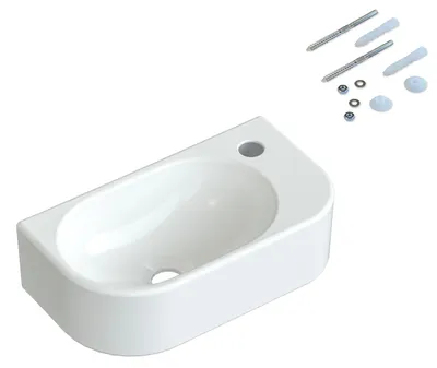 Keramik Handwaschbecken oval 40x21,5x10,5 cm weiß