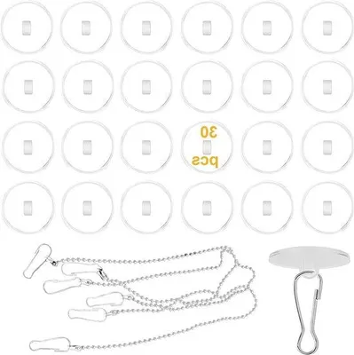 Produktbild von 30 transparente Klebehaken für Decken mit Flaggenmastklips