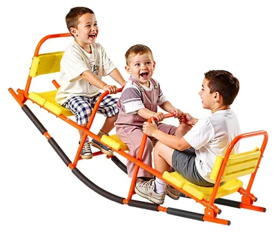 Image de VEVOR Balançoire pour enfants, capacité de charge 90 kg, balançoire à bascule en métal avec poignées, balançoire carrousel pour enfants à partir de 3 ans, balançoire de jardin pour l'extérieur, pelouse, arrière-cour, aire de jeux, 2 sièges, 1535x490x645 mm