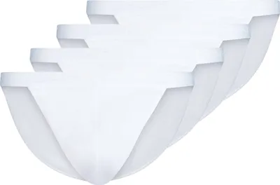 Produktbild von SKINY Herren Tanga-Slip, 4er Pack - Baumwolle Retro, Unterhose, Feinripp, Baumwolle Weiß M