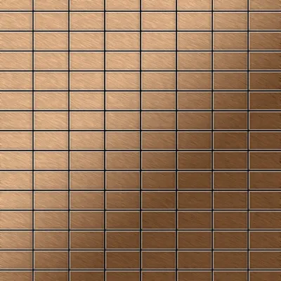 Produktbild von Mosaik Fliese massiv Metall Titan gebürstet kupfer 1,6mm stark Bauhaus-Ti-AB