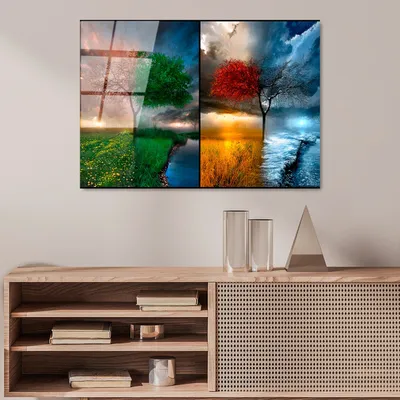 Immagine prodotto di Wallity, UV-404 50 x 70, Quadro decorativo in vetro temperato, 100 % vetro temperato, Multicolore, 50 x 70 cm