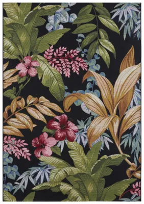 Immagine prodotto di Tappeto Hanse Home per interni ed esterni, motivo fiori tropicali, resistente all'acqua, robusto, colorato