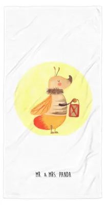 Produktbild von Mr. & Mrs. Panda Badehandtuch Glühwürmchen - Weiß - Geschenk, Großes, Lustige Sprüche, Duschhandtuch, Liebe, Reisehandtuch, Lieblingsmensch, Strandtuch, Liebesspruch