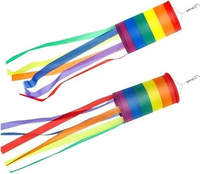 Produktbild von Windsock Regenbogen - 6 Farben, 13 x 88 cm