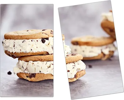 Produktbild von Spritzschutz Herdabdeckplatte Schneidebrett aus Glas Eiscookies 2-Teilig (60x52cm)