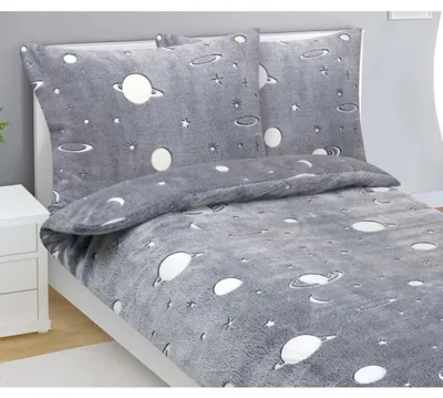 Obrázek produktu pro Mikroflanelové povlečení - 140x200 cm. 70x90 - šedá,bílá