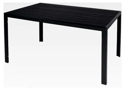Produktbild von Wetterfester Aluminium Gartentisch anthrazit/schwarz mit WPC Tischplatte