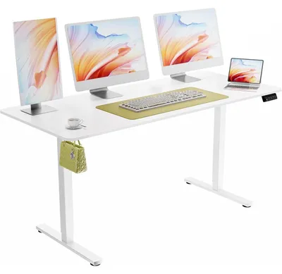 Produktbild von Höhenverstellbarer Schreibtisch 160x70cm Elektrisch mit Memory-Funktion Weiß