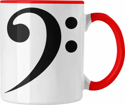 Produktbild von Trendation - Bassist Tasse Geschenk Bass-Spieler Geschenkidee Kaffee-Becher Grafik Bass-Note (Rot)