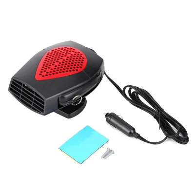 Imagen del producto de Calentador y ventilador portátil para vehículos de 24V, con función de desempañador y descongelador. Accesorio práctico, disponible en rojo y