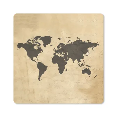Produktbild von MuchoWow® Mauspad Mousepad Weltkarte - Farben - Braun 20x20 cm - Mousepads - Maus Mat - Pad - Mausunterlage - Desk Mat - Bureauartikeln