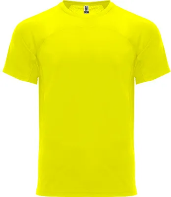 Produktbild von Roly CA6401 | Herren Monaco T-Shirt, schnelltrocknend, atmungsaktiv - Farbe: Fluor Yellow 221 - Größe: S