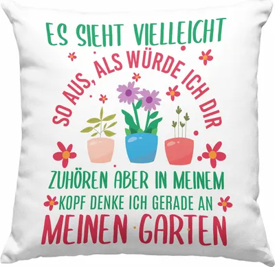 Produktbild von Trendation - Gärtnerin Geschenk Deko-Kissen mit Füllung 40x40 mit Spruch für Garten Hobbygärtnerin Geschenkidee Gärtner (Grün)
