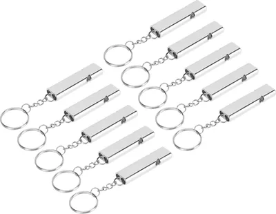 Produktbild von Notfall Überlebenspfeife mit Schlüsselanhänger,Notfallpfeife mit Schlüsselanhänger,Überlebenspfeife mit Schlüsselanhänger,Notfallpfeife,Aluminiumlegierung Schlüsselanhänger Pfeife,Doppelrohr Überlebenspfeife