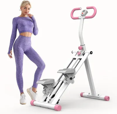 Obrázek produktu pro Stair Stepper Pro 2025, domácí stepper s 3 úrovněmi odporu, skládací vertikální cvičební stroj, tichý kardio přístroj s LCD displejem pro domácí cvičení v kanceláři – bílá barva