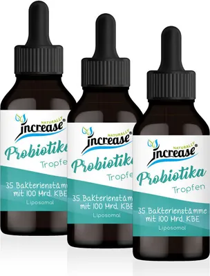 Produktbild von Nimm 3, zahl 2 Aktion Liposomale Probiotika Tropfen hochdosiert - 35 Bakterienstämme, Inulin & 100 Mrd.KBE pro Portion(9 Billionen KBE in Flaschen)