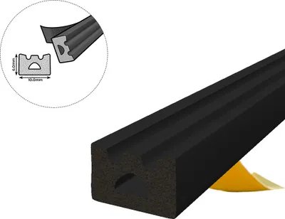 Immagine prodotto di Guarnizione per finestra Guarnizione per porta Guarnizione in gomma Profilo E EPDM 10×6 mm 5m nero autoadesivo