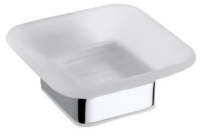 Produktbild von Seifenschale Bemeta Via, sandgestrahltes Glas/Chrom
