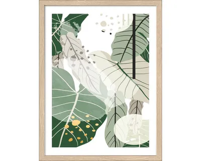 Produktbild von Gerahmtes Bild Big Green Leaves I 33x43 cm