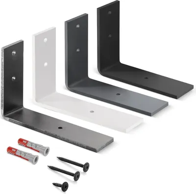 Produktbild von HOLZBRINK Regalträger Metall Regalhalter für Wandregal, Regalwinkel, weiß 150x100x40 mm, 1 Stück, HLR-L-150-9016