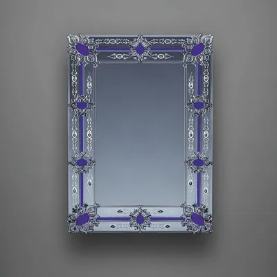 Produktbild von Casa Padrino Luxus Barock Spiegel Blau H. 100 cm -  Italy