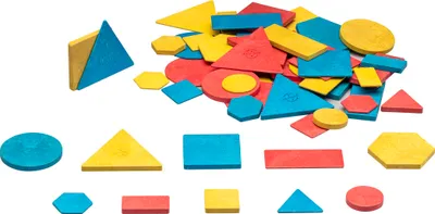 Produktbild von Wissner® aktiv lernen Lernspielzeug Logische Blöcke großer Satz (60 Teile), RE-Wood® Attribute Blocks