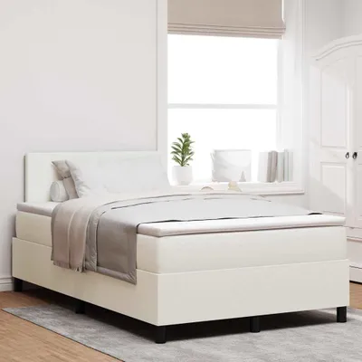 Immagine prodotto di Maison Exclusive - Letto boxspring color crema e bianco, 120 x 190 cm, in velluto