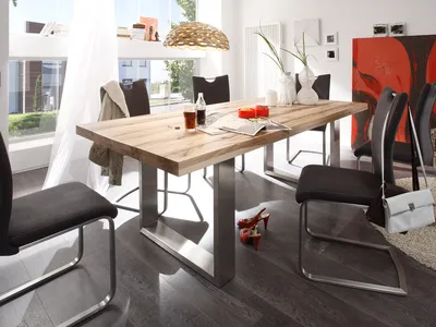 Produktbild von Esszimmertisch Küchentisch Esstisch Massivholztisch Tisch "Castello I" 260x100 cm Wildeiche