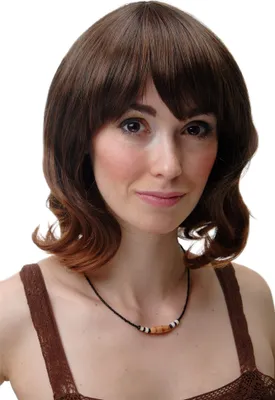 Produktbild von WIG ME UP Perücke kurz wellig Dunkelbraun Rotbraun 2384-2T30