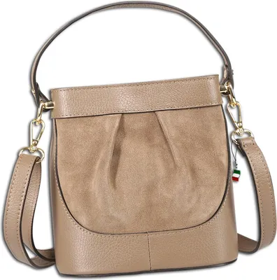 Produktbild von Florence Leder Tasche Damen Umhängetasche taupe beige 11x18x185cm OTF171I6