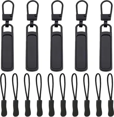 Produktbild von 15 Stück Reißverschluss Zipper, Ersatzteile Reißverschluss Zipper, Reißverschluss Anhänger, Metall Reißverschlussanhänger Ersatzzipper, Reißverschluss Ersatz, für Rucksäcke, Jacken, Gepäck